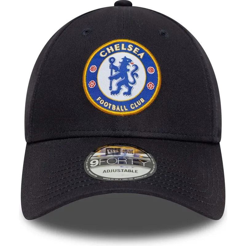 cappellino-visiera-curva-blu-navy-snapback-9forty-core-di-chelsea-football-club-premier-league-di-new-era