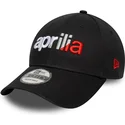casquette-courbee-noire-ajustable-9forty-wordmark-aprilia-piaggio-new-era
