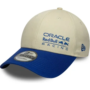 Beige und blaue verstellbare Curved Cap 9FORTY Seasonal von Red Bull Racing Formula 1 von New Era