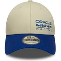 cappellino-curvo-beige-e-blu-regolabile-9forty-seasonal-di-red-bull-racing-formula-1-di-new-era