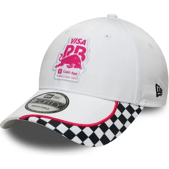 Cappellino curvo bianco snapback 9FORTY Checkerboard di Racing Bulls F1 Team Formula 1 di New Era