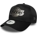 petten-gebogen-zwart-snapback-9forty-e-frame-metallic-van-los-angeles-lakers-nba-van-new-era