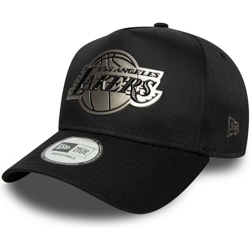 czarna-zakrzywiona-czapka-snapback-9forty-e-frame-metallic-los-angeles-lakers-nba-new-era