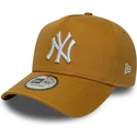 petten-gebogen-bruin-snapback-9forty-e-frame-league-essential-van-new-york-yankees-mlb-van-new-era