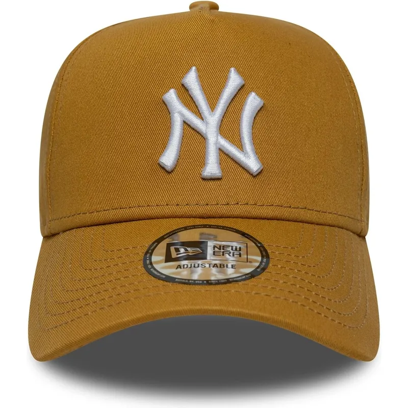 new-era-curved-brim-9forty-e-frame-league-essential-new-york-yankees-mlb-brown-snapback-cap