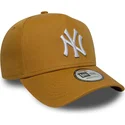 petten-gebogen-bruin-snapback-9forty-e-frame-league-essential-van-new-york-yankees-mlb-van-new-era