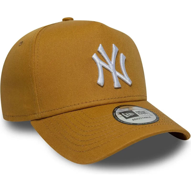 casquette-courbee-marron-snapback-9forty-e-frame-league-essential-new-york-yankees-mlb-new-era