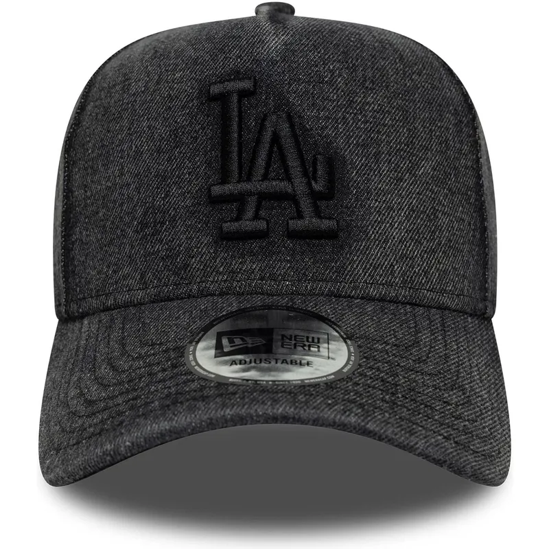 cappellino-con-visiera-curva-nero-snapback-9forty-e-frame-denim-dei-los-angeles-dodgers-mlb-di-new-era