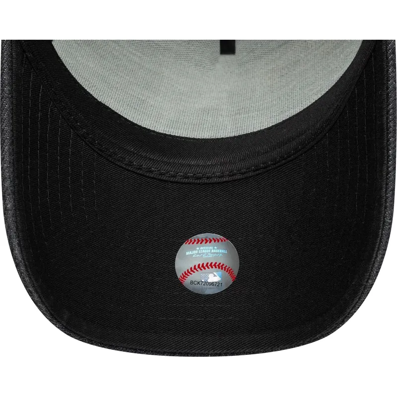 schwarze-gebogene-snapback-kappe-9forty-e-frame-denim-der-los-angeles-dodgers-mlb-von-new-era