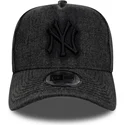 schwarze-gebogene-snapback-kappe-9forty-e-frame-denim-der-new-york-yankees-mlb-von-new-era