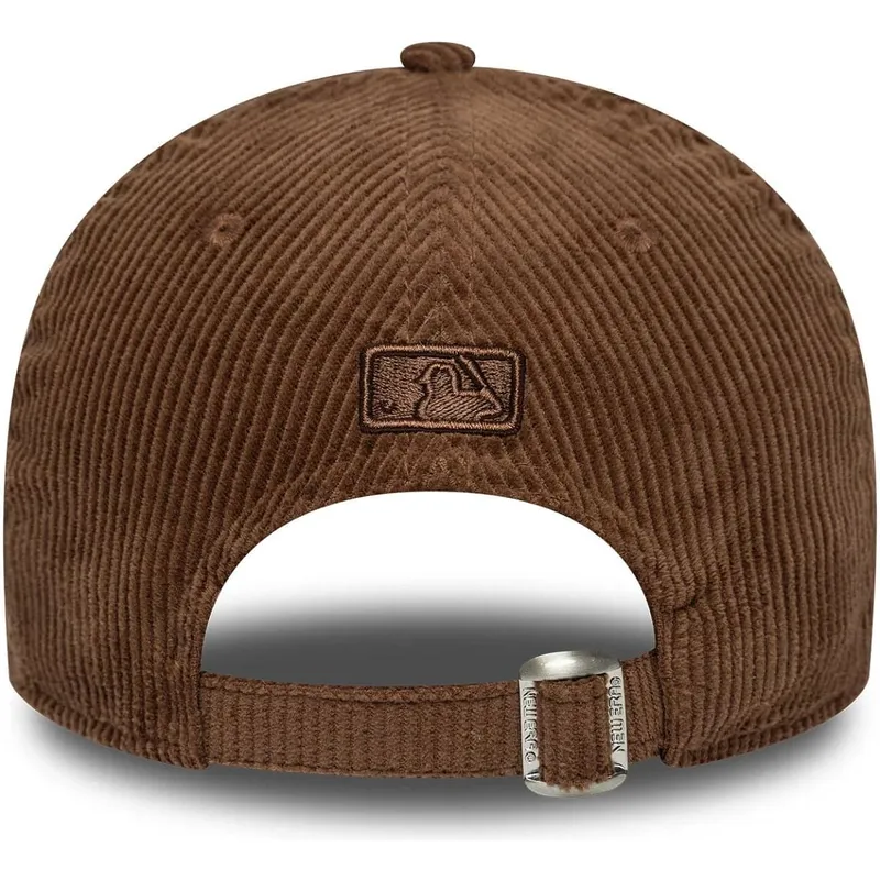 new-era-curved-brim-brown-logo-9forty-m-crown-cord-los-angeles-dodgers-mlb-brown-adjustable-cap