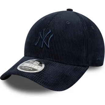 Cappellino curvo blu navy regolabile con logo blu navy 9FORTY M-Crown Cord dei New York Yankees MLB di New Era