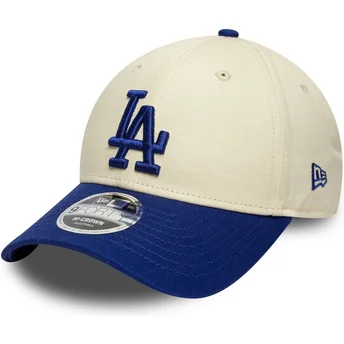 Buet beige og blå snapback kasket 9FORTY M-Crown fra Los Angeles Dodgers MLB fra New Era