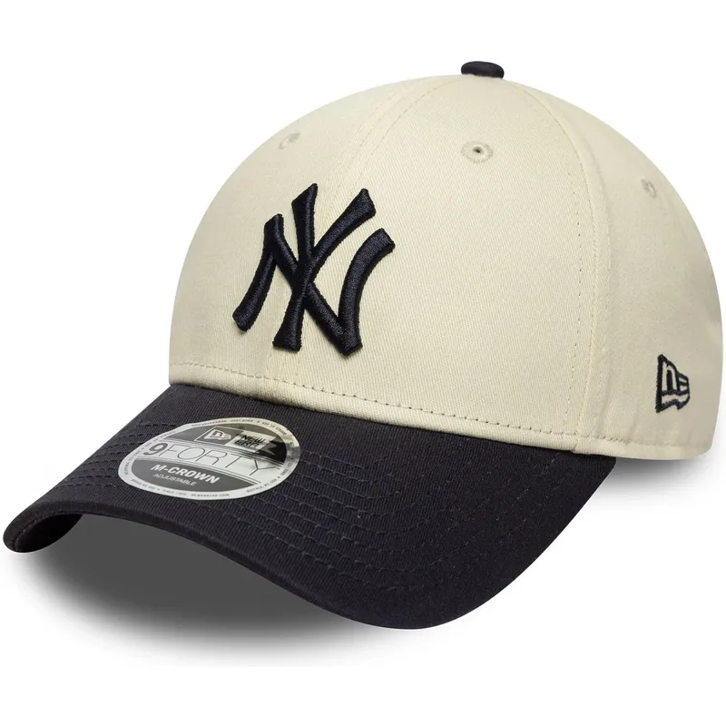 petten-gebogen-beige-snapback-9forty-m-crown-van-new-york-yankees-mlb-van-new-era