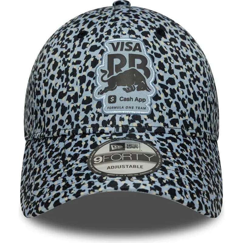 cappellino-curvo-leopardato-regolabile-9forty-m-crown-di-racing-bulls-f1-team-formula-1-di-new-era