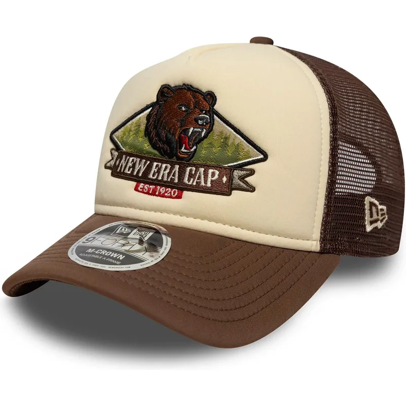 brun-trucker-kasket-9forty-m-crown-graphic-fra-new-era