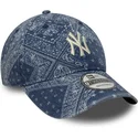 casquette-courbee-bleue-ajustable-9twenty-washed-paisley-new-york-yankees-mlb-new-era