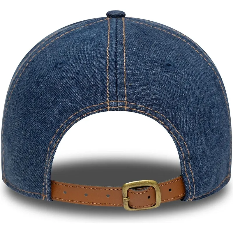 petten-gebogen-blauw-verstelbaar-9twenty-denim-distress-van-new-york-yankees-mlb-van-new-era