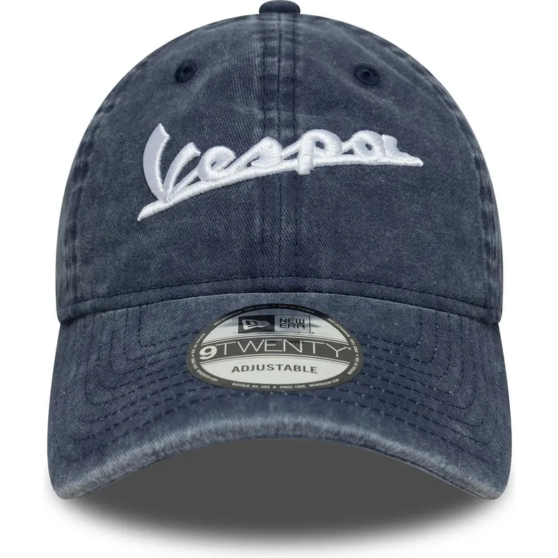 blaue-verstellbare-curved-cap-9twenty-washed-vespa-piaggio-von-new-era