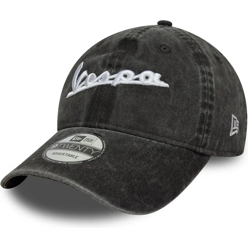 gorra-curva-negra-ajustable-9twenty-washed-de-vespa-piaggio-de-new-era