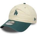 petten-gebogen-beige-verstelbaar-9twenty-mini-washed-van-los-angeles-dodgers-mlb-van-new-era