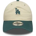buet-beige-og-gron-justerbar-9twenty-mini-washed-kasket-fra-los-angeles-dodgers-mlb-fra-new-era