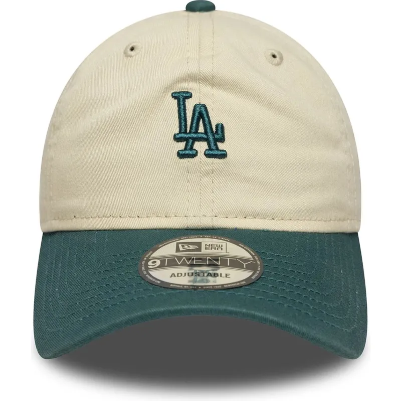 petten-gebogen-beige-verstelbaar-9twenty-mini-washed-van-los-angeles-dodgers-mlb-van-new-era