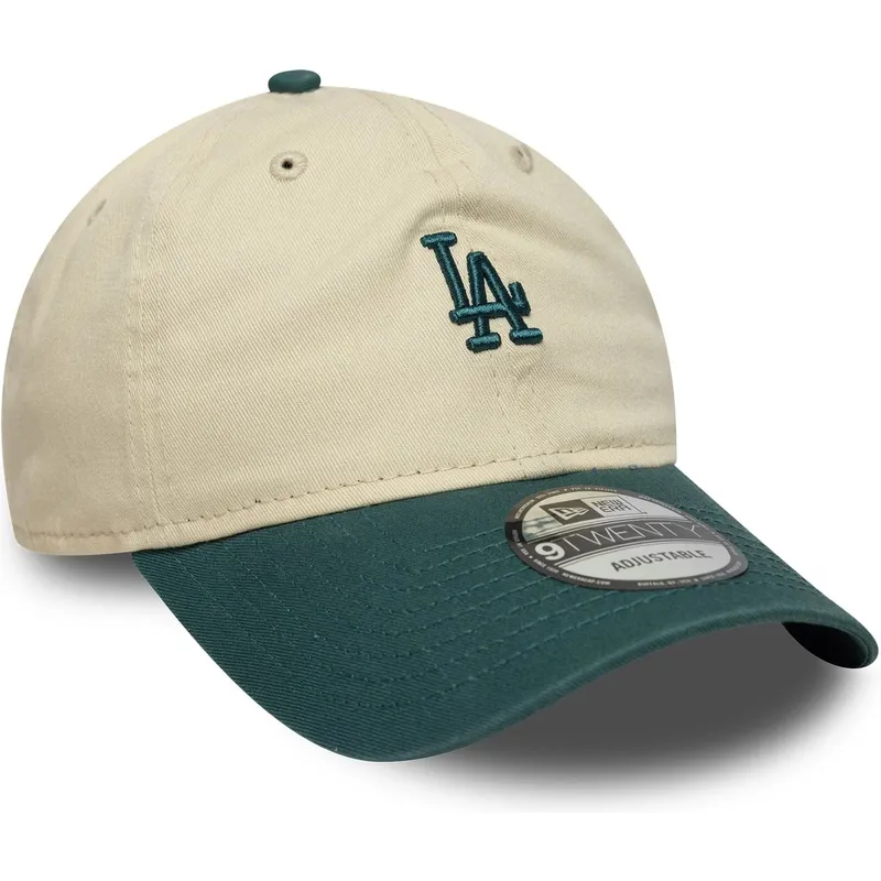 petten-gebogen-beige-verstelbaar-9twenty-mini-washed-van-los-angeles-dodgers-mlb-van-new-era