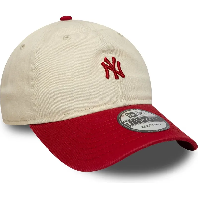 petten-gebogen-beige-verstelbaar-9twenty-mini-washed-van-new-york-yankees-mlb-van-new-era