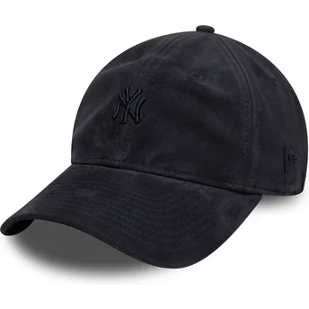Marineblaue verstellbare Curved Cap mit marineblauen Logo 9TWENTY Suede der New York Yankees MLB von New Era