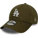 petten-gebogen-groen-verstelbare-band-9twenty-linen-van-los-angeles-dodgers-mlb-van-new-era