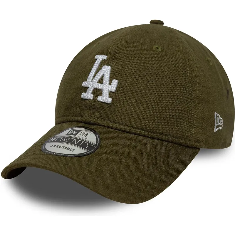 petten-gebogen-groen-verstelbaar-9twenty-linen-van-los-angeles-dodgers-mlb-van-new-era