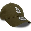 petten-gebogen-groen-verstelbare-band-9twenty-linen-van-los-angeles-dodgers-mlb-van-new-era