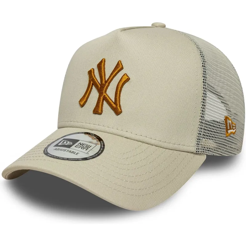 petten-gebogen-beige-snapback-a-frame-league-essential-van-new-york-yankees-mlb-van-new-era