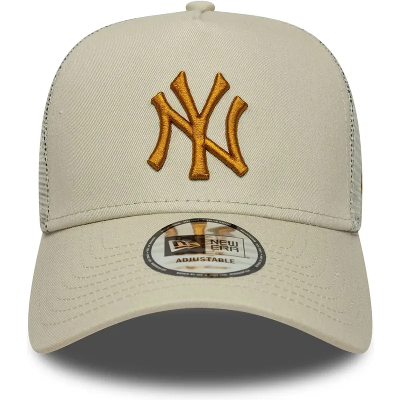 petten-gebogen-beige-snapback-a-frame-league-essential-van-new-york-yankees-mlb-van-new-era