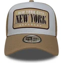 new-era-a-frame-location-cities-and-beaches-new-york-white-and-brown-trucker-hat