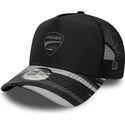 cappellino-trucker-nero-e-frame-print-di-ducati-motor-motogp-di-new-era