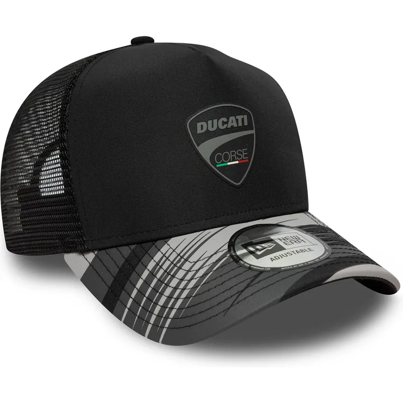 schwarze-trucker-cap-e-frame-print-von-ducati-motor-motogp-von-new-era