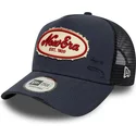 petten-gebogen-marineblauw-snapback-a-frame-oval-canvas-distress-van-new-era