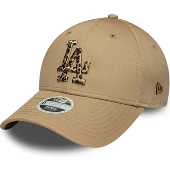 Braune verstellbare Curved Cap mit Leoparden-Logo für...