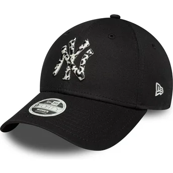 Petten gebogen zwart verstelbare band 9FORTY Animal Infill van New York Yankees MLB van New Era