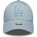 casquette-courbee-bleue-claire-ajustable-avec-logo-bleu-pour-femme-9forty-metallic-logo-los-angeles-dodgers-mlb-new-era