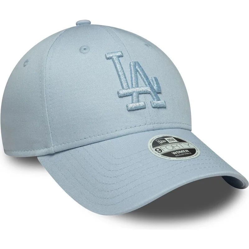 new-era-curved-brim-women-blue-logo-9forty-metallic-logo-los-angeles-dodgers-mlb-light-blue-adjustable-cap