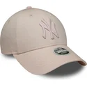 petten-gebogen-roze-verstelbaar-9forty-metallic-van-new-york-yankees-mlb-van-new-era