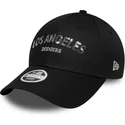 petten-gebogen-zwart-verstelbare-band-9forty-sequin-wordmark-van-los-angeles-dodgers-mlb-van-new-era