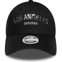 cappellino-curvo-nero-regolabile-da-donna-9forty-sequin-wordmark-dei-los-angeles-dodgers-mlb-di-new-era