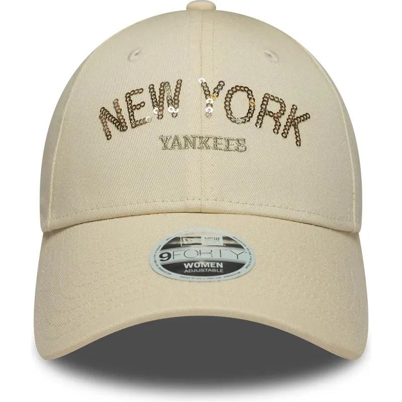 petten-gebogen-beige-verstelbare-band-9forty-sequin-wordmark-van-new-york-yankees-mlb-van-new-era petten-gebogen-beige-verstelbare-band-9forty-sequin-wordmark-van-new-york-yankees-mlb-van-new-era