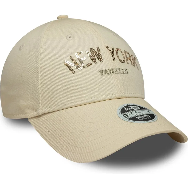 petten-gebogen-beige-verstelbare-band-9forty-sequin-wordmark-van-new-york-yankees-mlb-van-new-era petten-gebogen-beige-verstelbare-band-9forty-sequin-wordmark-van-new-york-yankees-mlb-van-new-era