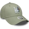 new-era-curved-brim-women-9forty-floral-icon-los-angeles-dodgers-mlb-light-green-adjustable-cap
