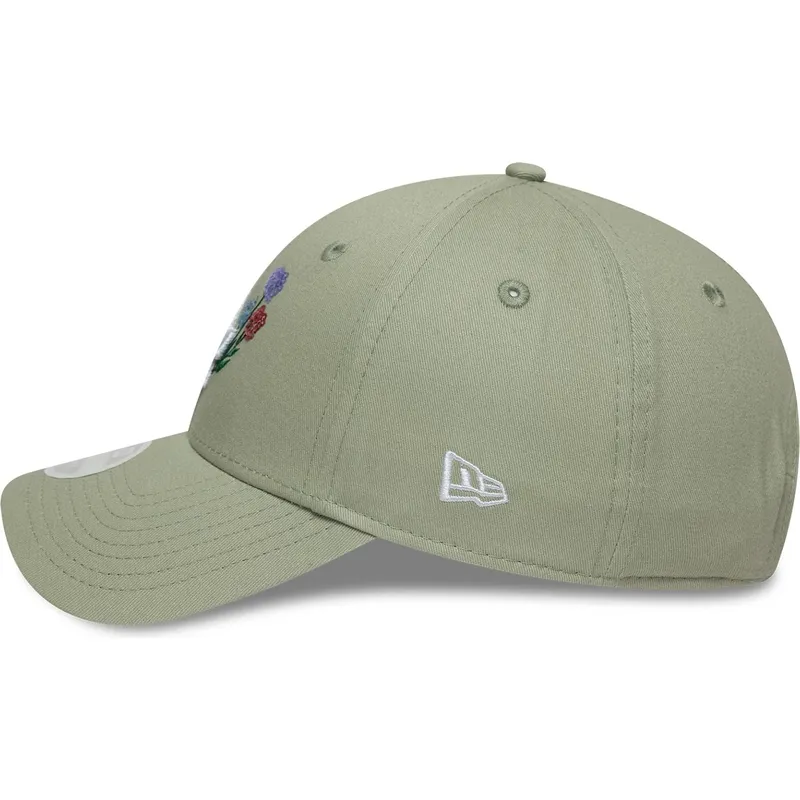 petten-gebogen-groen-verstelbaar-9forty-floral-icon-van-los-angeles-dodgers-mlb-van-new-era